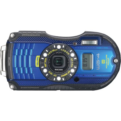 Ricoh WG-4 GPS blue 16Digital Camera with 4x Optical Image Stabilized Zoom with 3-Inch LCD (Blue)