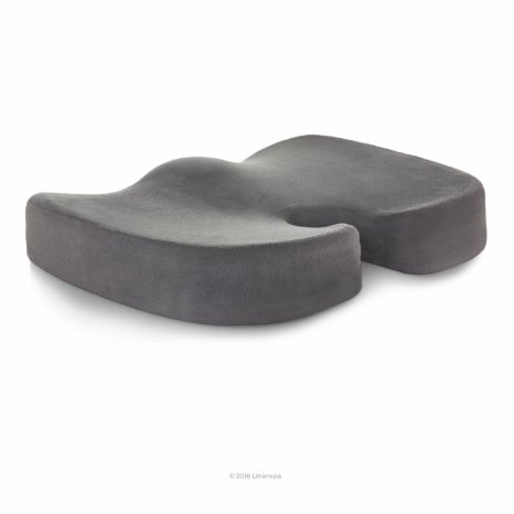 LINENSPA Orthopedic Gel Foam Seat Cushion for Tailbone/ Coccyx Comfort, Support for All Day Sitting, and Back Pain Relief