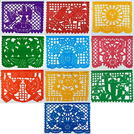 OPP PLASTIC Mexican Papel Picado Banner (15 Feet Long) Designs as Pictured