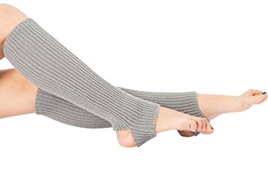 Women Stirrup Leg Warmers Boot Cuffs Socks Knee High Length Crochet for Dance Yoga