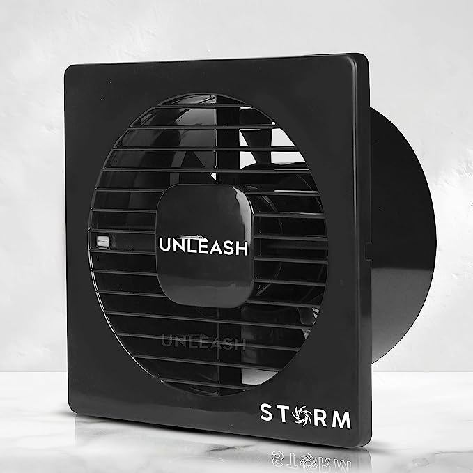 Unleash Storm 6 inch Exhaust Fan For Kitchen, Exhaust Fan For Bathroom Kitchen Exhaust Fan, Bathroom Exhaust Fan Ventilation Fan Axial Fan (Black)