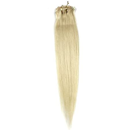 Straight Remy Human Hair Extensions 24 Colors for Your Choose in 15inch ,18inch ,20inch ,22inch ,Beauty Salon Women's Accessories (20inch 70g, #60 platinum blonde)