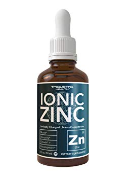 Ionic Liquid Zinc Supplement (240 Servings) |Best Value & Quality| Glass Bottle, Vegan, Highest Absorption, Zinc Sulfate | Supports Immunity, Mood, Brain Thyroid, Hormone Balance (2 oz.)