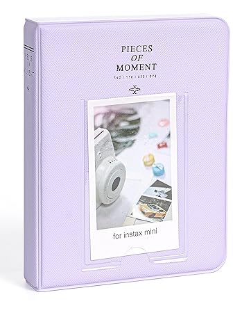 64 Pockets Mini Film Photo Album for Fujifilm Instax Mini Evo Hybrid 7s 8 8  9 25 26 50s 70 90 10 11 30 55 20 50 7 LiPlay Instant Camera 3 Inch Polaroid Picture Name Card Holder (Lilac Purple)