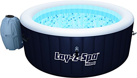 Lay-Z-Spa Miami Inflatable Portable Hot Tub Spa, 2-4 Person