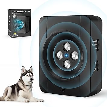 bubbacare Anti Barking Device, Sonic Dog Bark Deterrent Devices with 3 Ultrasonic Levels 10KHZ-25KHZ, Anti Bark Device for Dogs Work Range up to 33ft, Dog Barking Control Devices Dogs