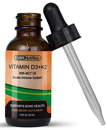 MAX ABSORPTION, Vitamin D3   K2 (MK-7) Sublingual Liquid Drops with MCT Oil, Helps Support Strong Bones and Healthy Heart