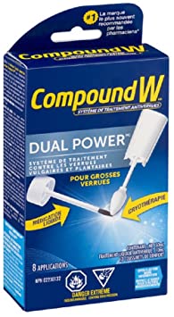 Compound W Dual Power Common and Plantar Wart Remover Wart Removal System, 8 treatments