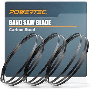 POWERTEC 13601 Bandsaw Blades 62 Inch Assortment for Woodworking and Soft Ferrous Metals – 3 Pack, Black