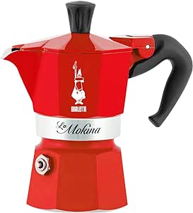 Bialetti Moka Espresso Makers Mokina NATALE 2023 SCHIACCIANOCI (Red, 1/2 Cup)