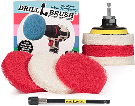 Drill Brush - Drill Attachment - Bathroom - Power Scrubber Pads - Cleaning Pads - Bath - Shower Door - Scouring Pad Kit - Bath Mat - Bathroom Sink - Shower Cleaner - Vinyl Flooring - Scrub Pads