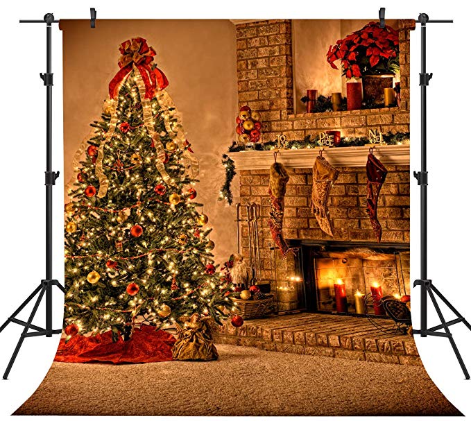 OUYIDA Christmas Theme 10X10FT Seamless CP Pictorial Cloth Photography Background Computer-Printed Vinyl Backdrop GA05A