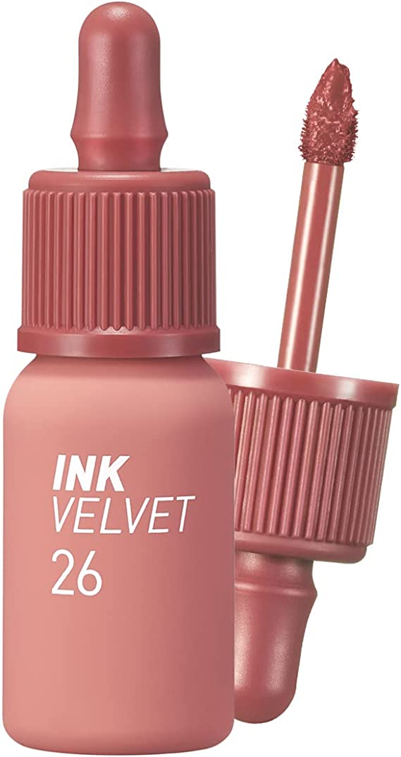 Peripera Ink the Velvet Lip Tint | High Pigment Color, Longwear, Weightless, Not Animal Tested, Gluten-Free, Paraben-Free | 0.14 fl oz (026 WELL-MADE NUDE)