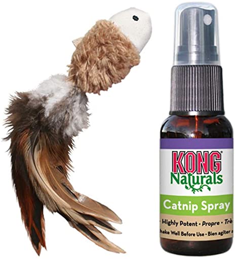 KONG - Naturals Crinkle Fish and Catnip Spray - 1 Ounce - for Cats