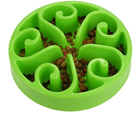 Color You Slow Feed Dog Food Bowl to Slow Down Eating, Non Toxic Interactive Anti-gulping Bloat Stop Pet Feeder