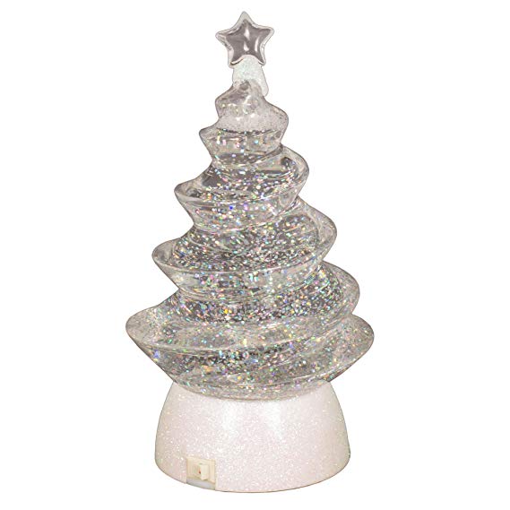 8" LED Light Snow Swirl Christmas Tree
