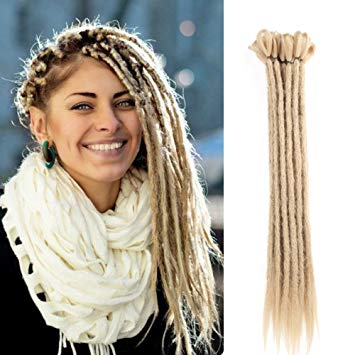 Blonde Reggae Hair Handmade Dreadlocks Extensions Fashion Hip-Hop Style 20Inch Soft faux locs Crochet Braiding Hair For Women/Men (Pack of 10Pcs, Deep Blonde)