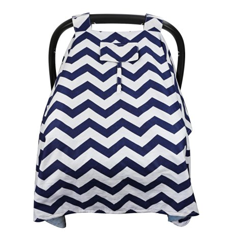 BabyNue Carseat Canopy Cover For Boy or Girl (Blue) | Perfect Baby Shower Gift!