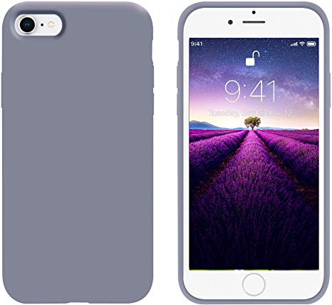 OTOFLY for iPhone 8 Case,iPhone 7 Case, [Silky and Soft Touch Series] Premium Soft Button Silicone Rubber Full-Body Protective Bumper Case Compatible with iPhone 7 8 Only - (Lavender)