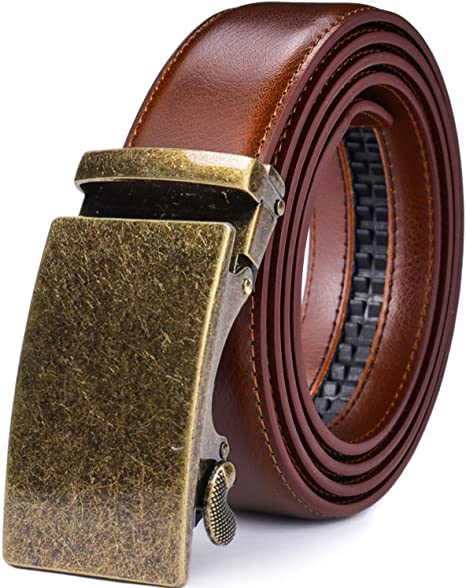 Men Belts Leather Male Slide Ratchet Work Dress Strap w Interchangeable Buckle Beltox