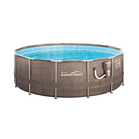 Summer Waves 14 Foot x 48 Inch Regular Frame Pool with Ladder and Skimmer Pump