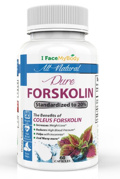Purest Standardized 20 Forskolin 250mg - Highest Quality- Lean Physique - Weight Loss and Appetite Control - FDA Approved -90 Day No Problem Guarantee All Natural