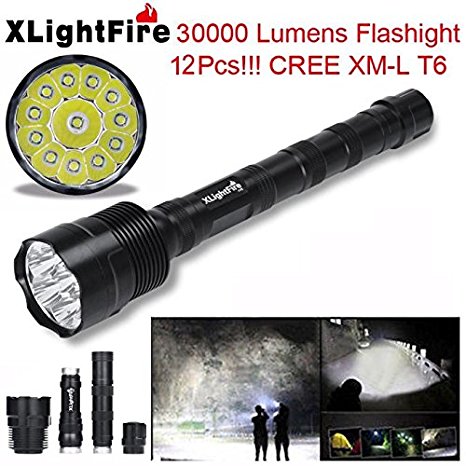 Flashlight,Baomabao XLightFire 30000 Lumens 12x CREE XML T6 5 Mode 18650 Super Bright LED Flashlight