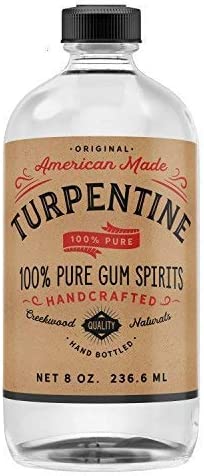 100% Natural Pure Gum Spirits of Turpentine 8 Oz Glass Bottle