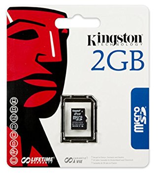 Kingston 2 GB microSD Flash Memory Card SDC/2GBSP (Single Pack)