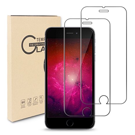 [2 Pack] iPhone 8 7 6s 6 Screen Protector, Rheshine iPhone 8 7 6s 6 Smartphone Screen Protector 9H Hardness Tempered Glass Screen Protector for iPhone 8 7 6s 6