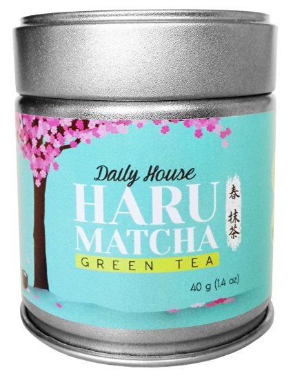 HARU MATCHA - 40g Tin (1.40oz) Daily House Matcha - High Drinking Grade Matcha Green Tea Powder - Ichibancha First Harvest