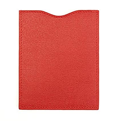 Royce Leather RFID Blocking Passport Sleeve in Saffiano Leather, Red