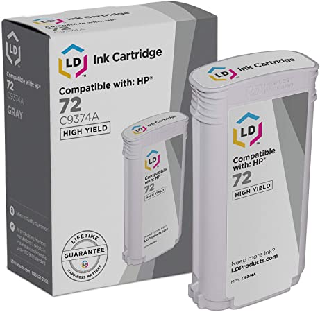 LD Remanufactured Ink Cartridge Replacement for HP 72 C9374A High Yield (Gray)