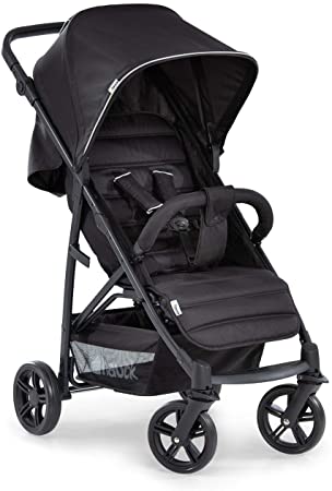 Hauck Pushchair Rapid 4 / Up to 25 Kg / Compact Folding / Height Adjustable / Fully Reclining / for Babies From Birth / Large Wheels / XL Shopping Basket / Black