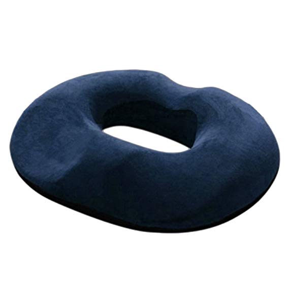 Seat Cushion, Elisona Comfortable Memory Foam Donut Tailbone Cushion Pillow for Hemorrhoids Treatment Prostate Pregnancy Seat Cushion Dark Blue