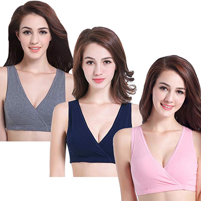 CAKYE 3 Pack Women's Maternity Nursing Bra for Sleep and Breastfeeding