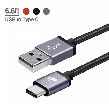 BlitzWolf 6ft Reversible USB 2.0 to USB-C Data and Charger Cord for Nexus 5X 6P, OnePlus 2, Nokia N1, Xiaomi 4C, Zuk Z1, Apple Macbook (6.6ft Black)