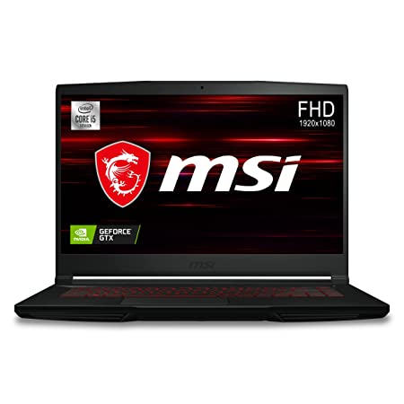 MSI Gaming GF63 Thin, Intel 10th Gen. i5-10500H, 40CM FHD 60Hz Gaming Laptop (8GB/256GB NVMe SSD   1TB HDD/Windows 10 Home/Nvidia GTX1650 MaxQ 4GB GDDR6/ Black/1.86Kg), 10SC-611IN