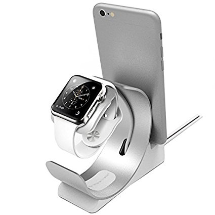 Universal 2 in 1 Cell Phone Stand, Smart watch Charging Dock,Portable Aluminum Smartphone Holder for Apple Watch Series 1/Series 2 (42mm 38mm) iPhone6/6s/6plus, iphone 7/7plus, iPhone8