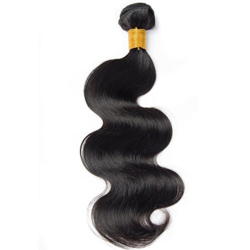 SIADEE 12 Inch 8A Grade Brazilian Real Virgin Human Body Wave Hair 1 Bundles 100g, Pack of 1, 100g/bundle, Natural Color Hair Bundles.（12 Inches Single Bundle）