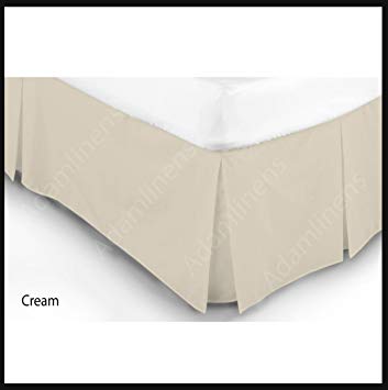 Adamlinens Luxury 68 Pick Base Valance sheet Box Pleated (Cream, Double)