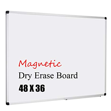 XBoard Magnetic 48x36-Inch Dry Erase Aluminum Framed Whiteboard with Detachable Marker Tray