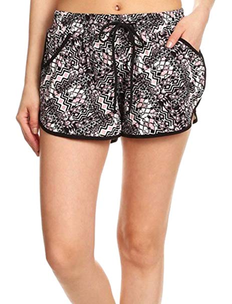 Verabella Women's Shorts with Drawstring Waist Tie Floral Beach Boardshorts