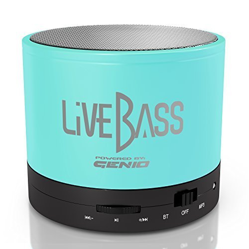 LiveBass Portable Wireless Bluetooth Speaker Bass System - Home, Outdoor & Travel Use (Retro Blue)