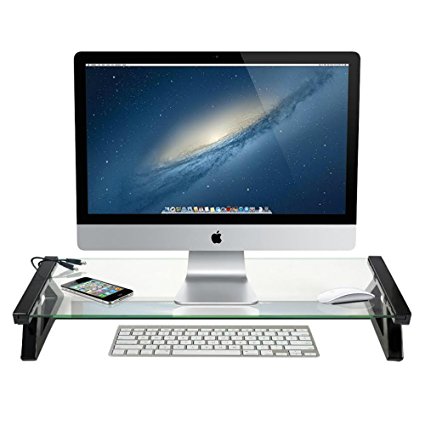 DG Sports Monitor Laptop Stand - Universal Monitor Laptop Multimedia Stand with Built-in 3 Port USB 2.0