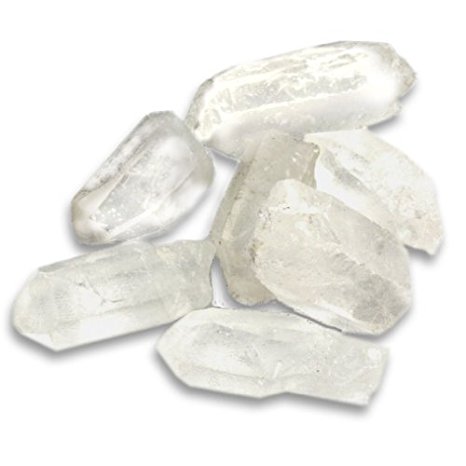 Crystal Allies Materials: 1lb Bulk Rough Clear Quartz Crystal Points from Brazil - Large 1"  Raw Natural Stones for Cabbing, Cutting, Lapidary, Tumbling, and Polishing & Reiki Crystal Healing *Wholesale Pound Lot*
