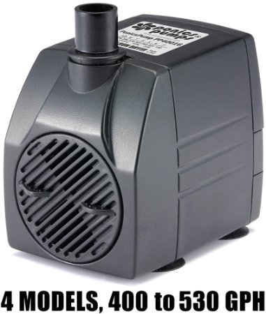 PonicsPump PP40016: 400 GPH Submersible Pump with 16' Cord - 25W... for Hydroponics, Aquaponics, Fountains, Ponds, Statuary, Aquariums & more. Comes with 1 year limited warranty.