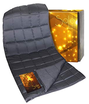 SOLE Premium Weighted Blanket (15LBs) - Small 3.94” Pockets - No Clumping & Shifting - 100% Cotton Fabric with Glass Beads (60x80)