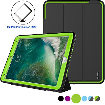 ipad pro 10.5 case(A1701.A1709),Three Layer Heavy Duty Leather Case,Smart Cover Auto Sleep/Wake with Kickstand Function for Apple iPad Pro 10.5 inch 2017 (Green)