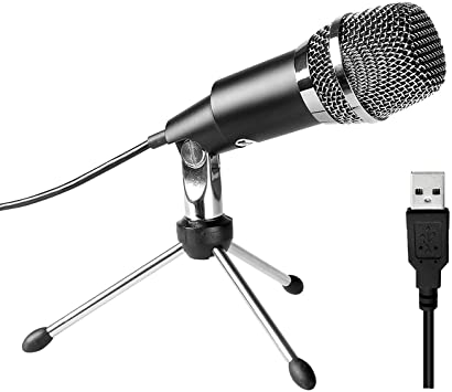 USB Microphone,Fifine Plug &Play Home Studio USB Condenser Microphone for Skype, Recordings for YouTube, Google Voice Search, Games(Windows/Mac)-K668